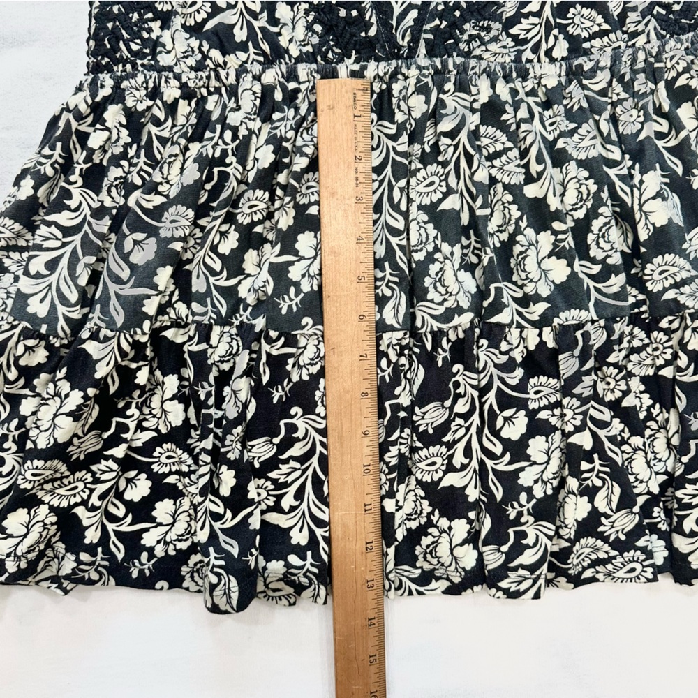Free People Sammy Tank Top Camisole Black/Cream Floral Size XLarge NWT - Picture 7 of 13